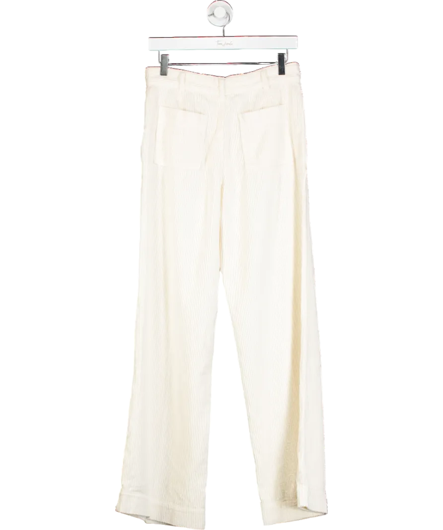 Ba&sh Cream Cordoroy Wide Leg Trouser UK 8