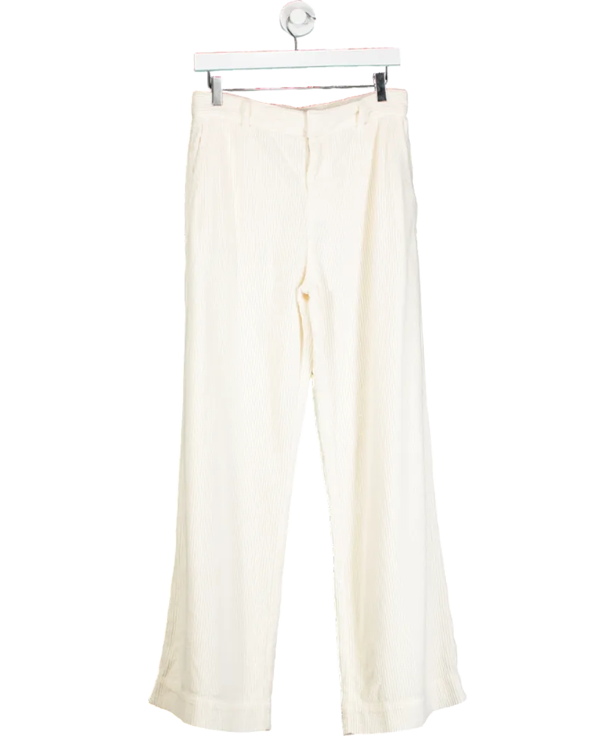 Ba&sh Cream Cordoroy Wide Leg Trouser UK 8