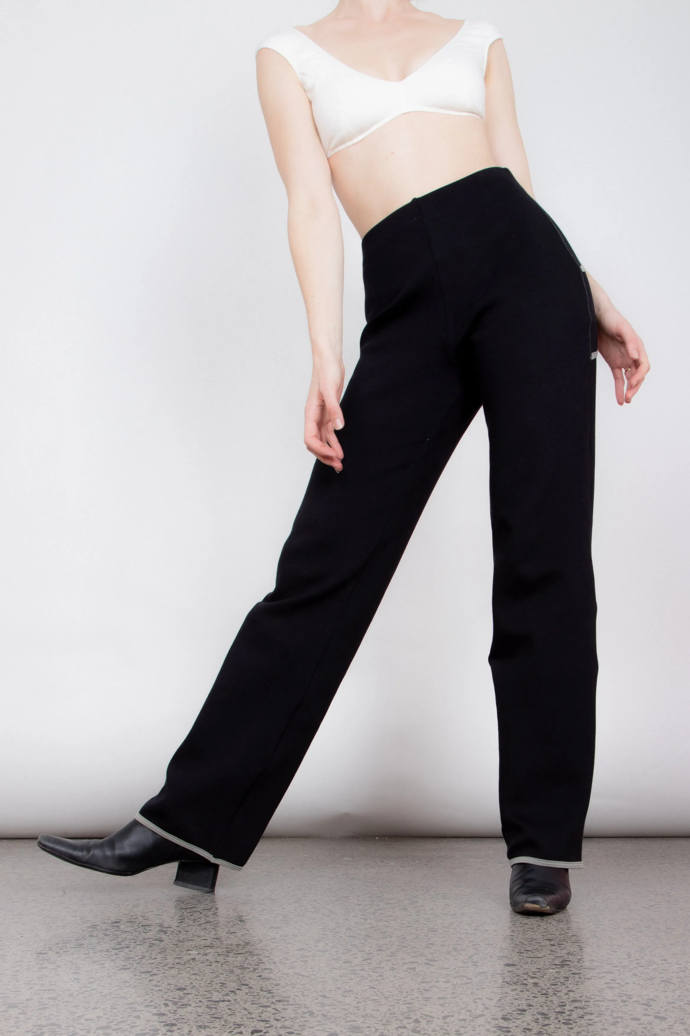 Babs Pant -  Sage on Black (PO)