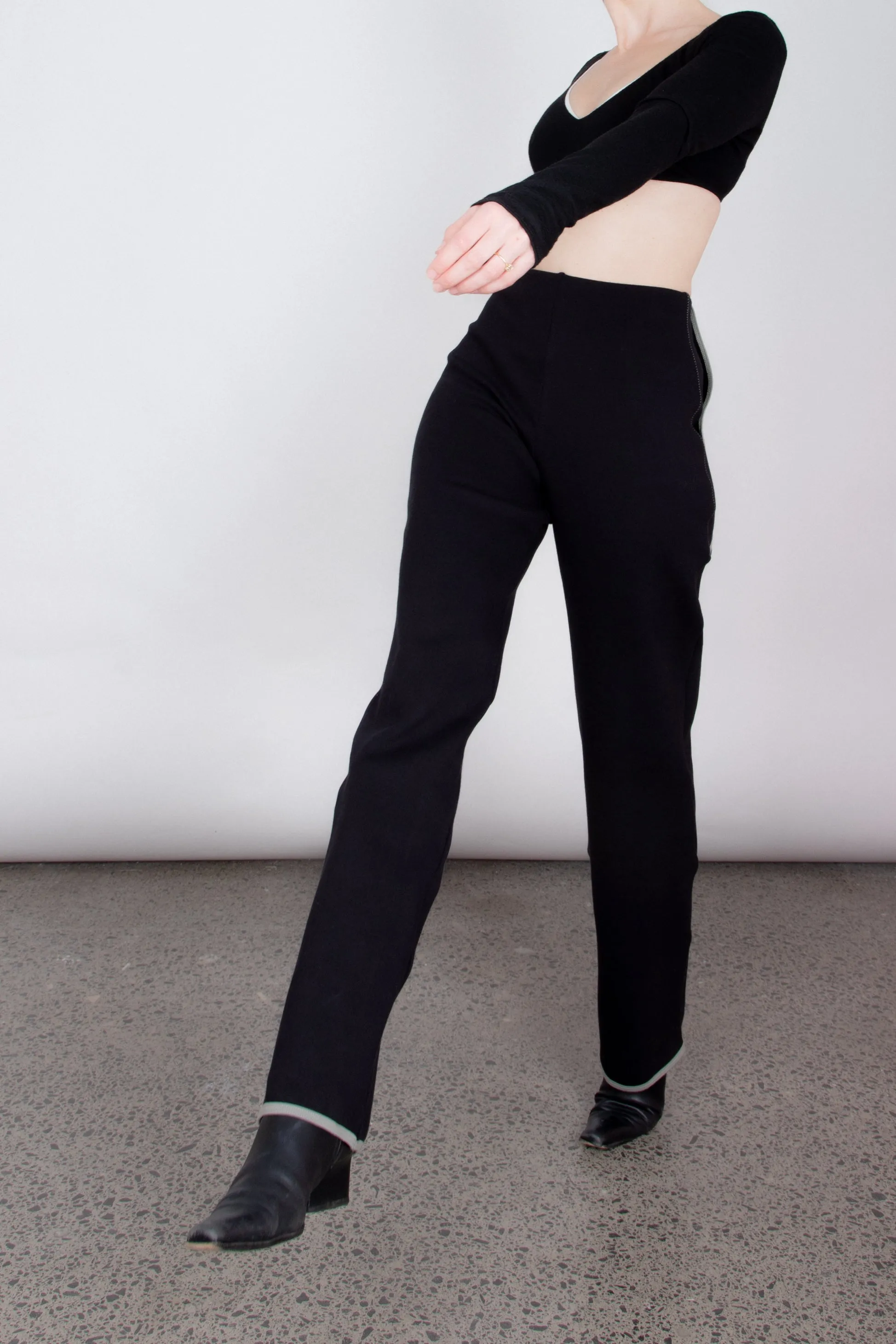 Babs Pant -  Sage on Black (PO)