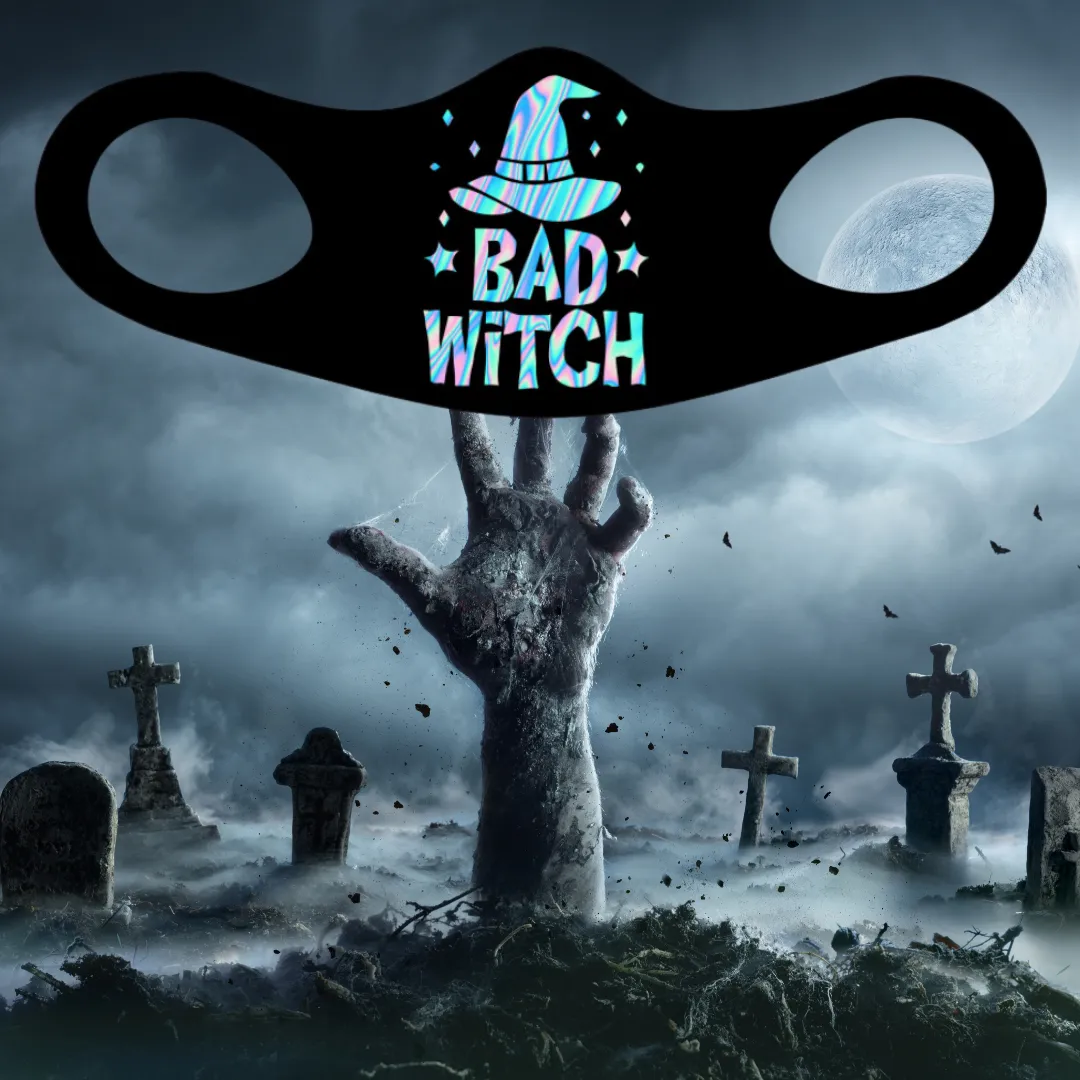 Bad Witch Fitted Face Mask And Covering