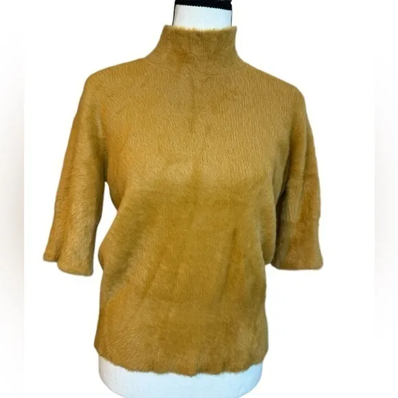 Bailey/44 Fuzzy Mockneck Sweater in camel brown