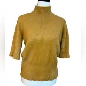 Bailey/44 Fuzzy Mockneck Sweater in camel brown
