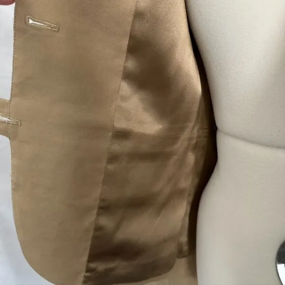 BANANA REPUBLIC Linen Safari Style Khaki Tan Blazer Jacket Women 10