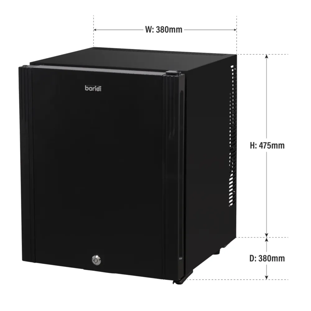 Baridi 25L Drinks, Beer & Wine Mini Fridge with LED Light - Black - A