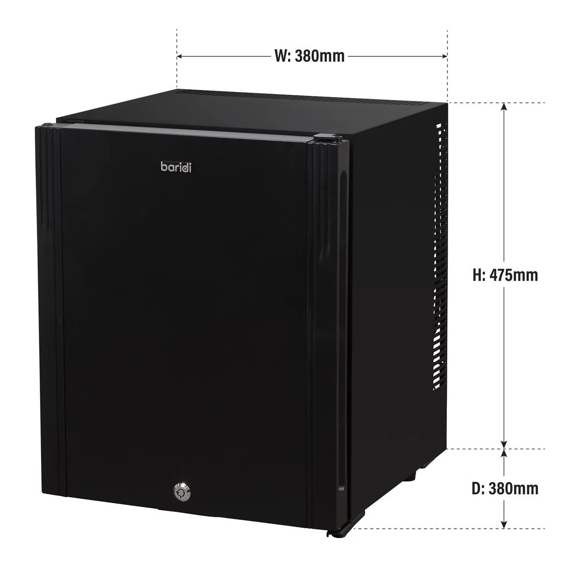 Baridi 25L Ultra Quiet Drinks & Wine Mini Cooler Fridge with LED Light, Black
