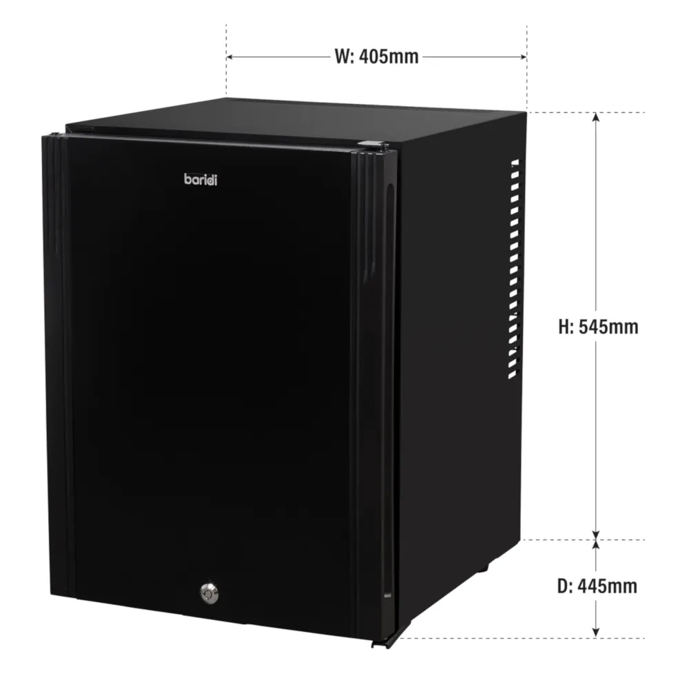 Baridi 35L Drinks, Beer & Wine Mini Fridge with LED Light - Black - A