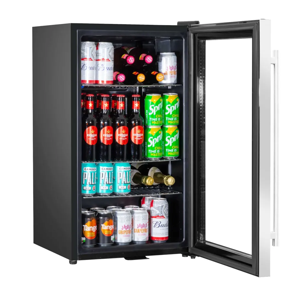 Baridi 85L Drinks, Beer & Wine Fridge with LED Light - Stainless Steel - A