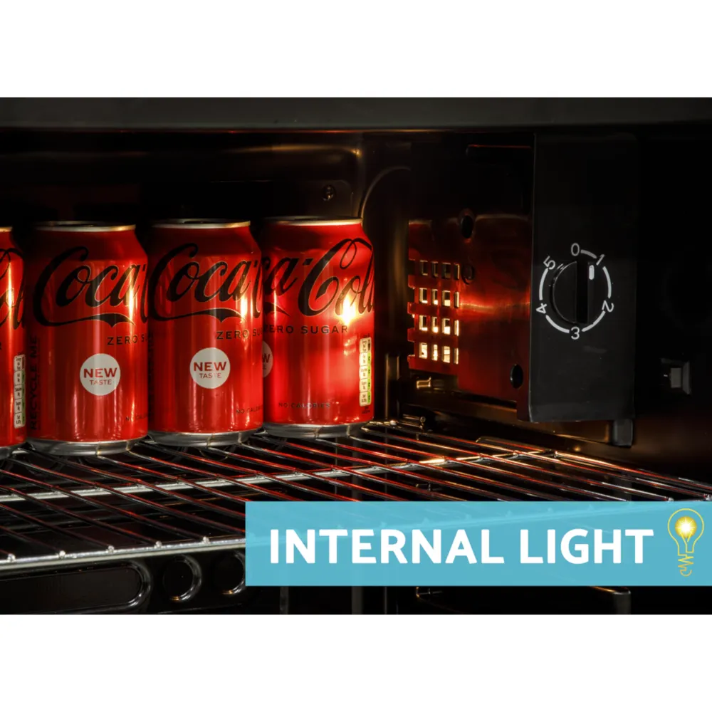 Baridi 85L Drinks, Beer & Wine Fridge with LED Light - Stainless Steel - A