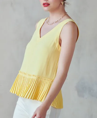 Bella Pleated Peplum Top