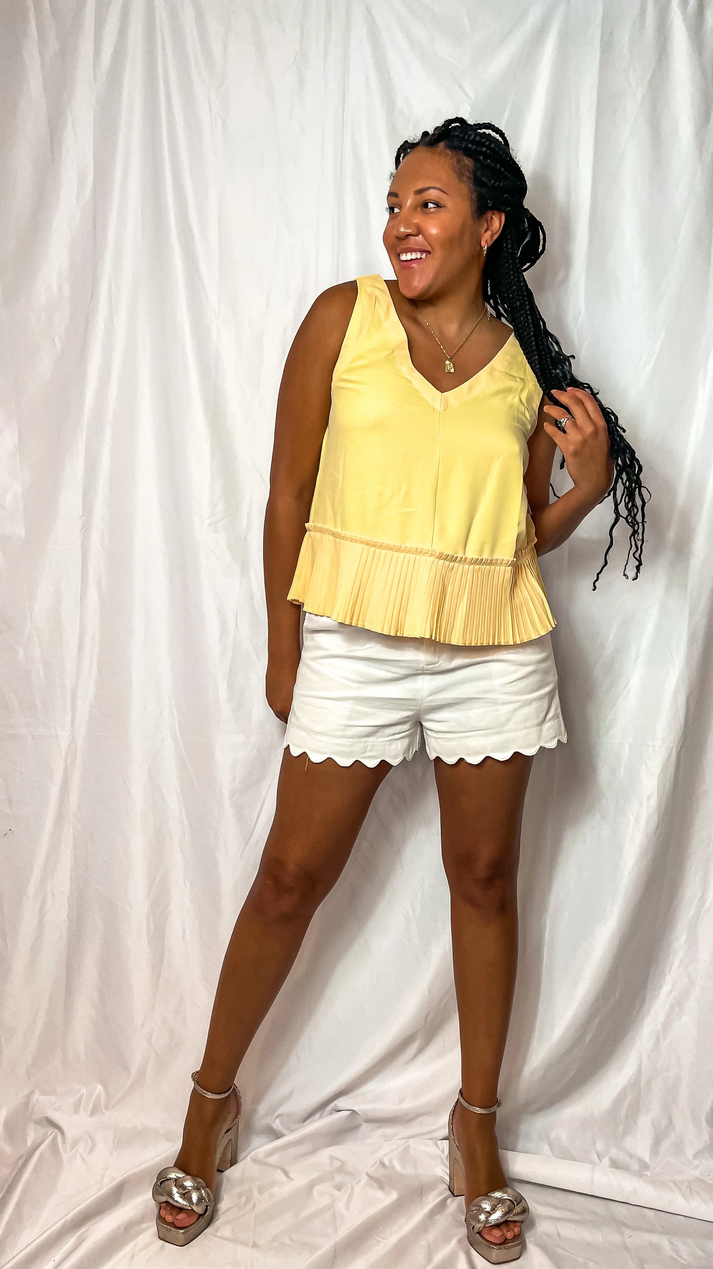 Bella Pleated Peplum Top
