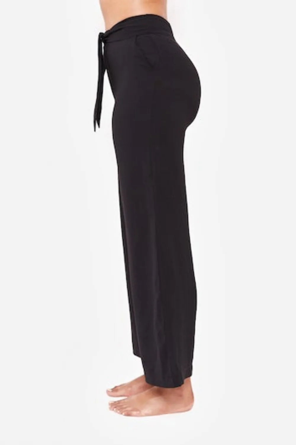 Belted Beach Trousers - Black
