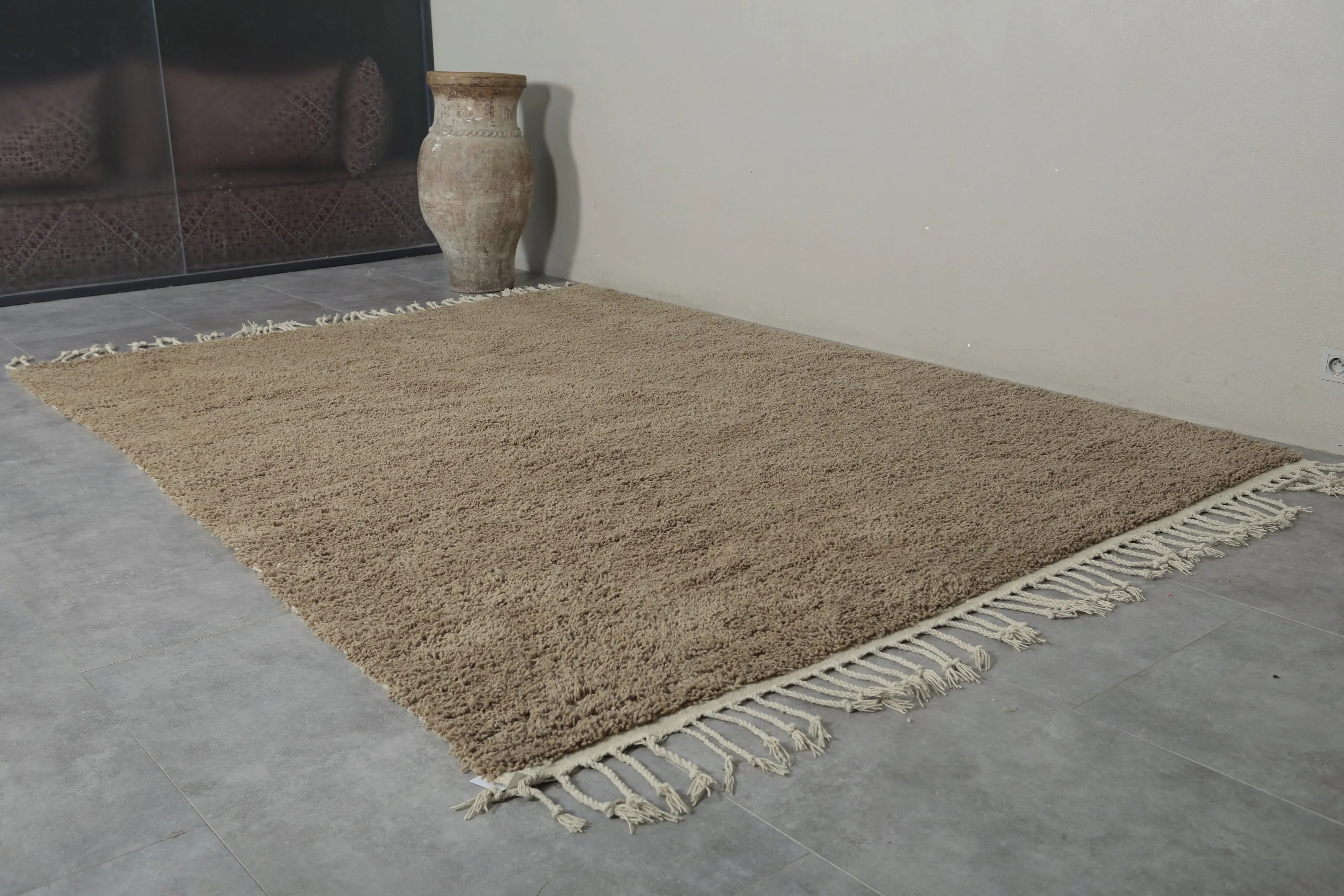 Beni ourain rug - Custom Moroccan area rug - Brown Berber rug