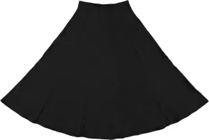 BGDK Ladies Midi Cotton Panel Skirt 32" - Black BK1602AM