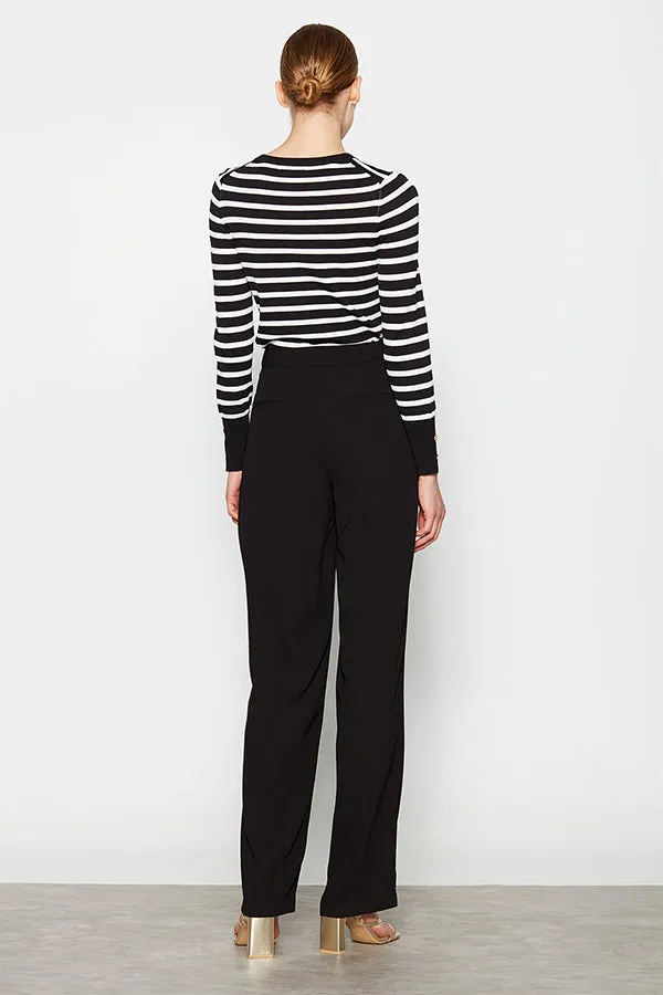 BLACK STRAIGHT TROUSERS