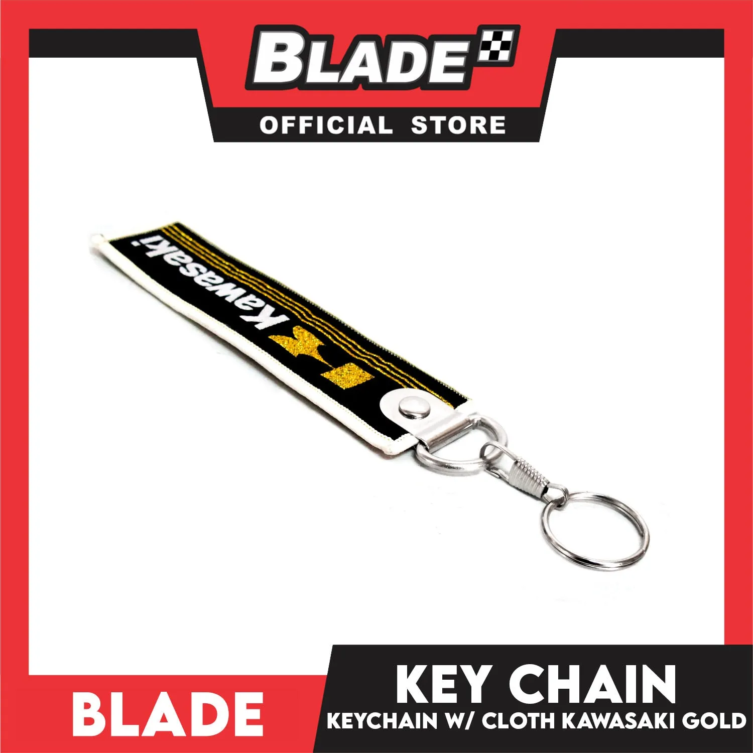 Blade Keychain Cloth Tag Kawasaki Gold