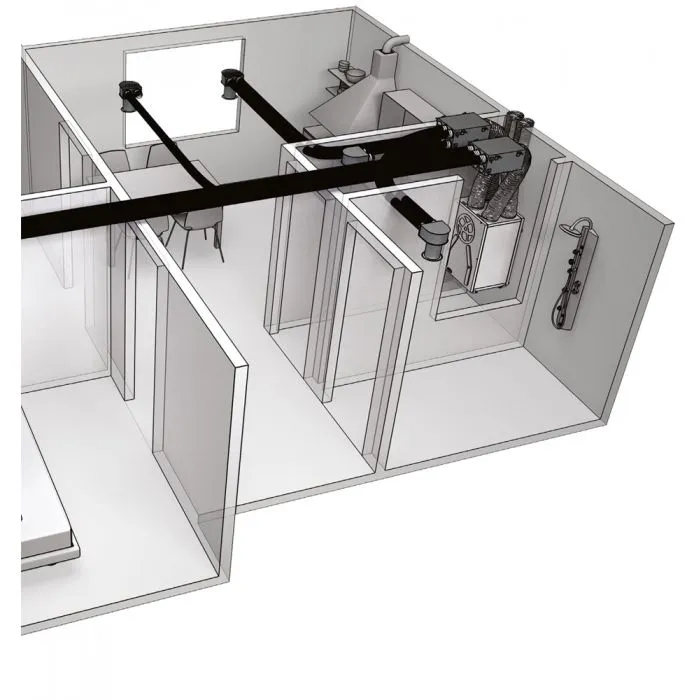 Blauberg EC-SB-160-AK3 Komfort 3-Bed Flat or Apartment, Complete Vertical MVHR Heat Recovery Ventilation Kit