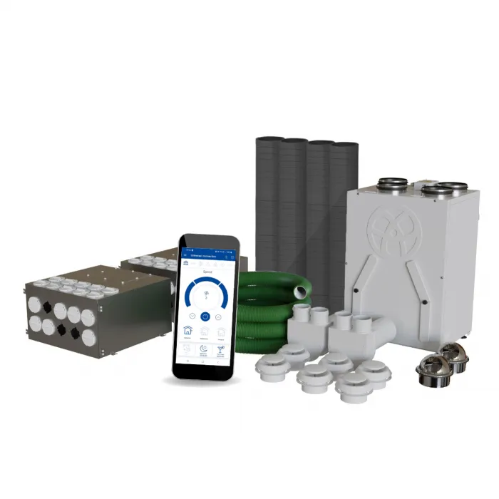 Blauberg EC-SB-160-HK2 Komfort 2-Bed House, Complete Vertical MVHR Heat Recovery Ventilation Kit