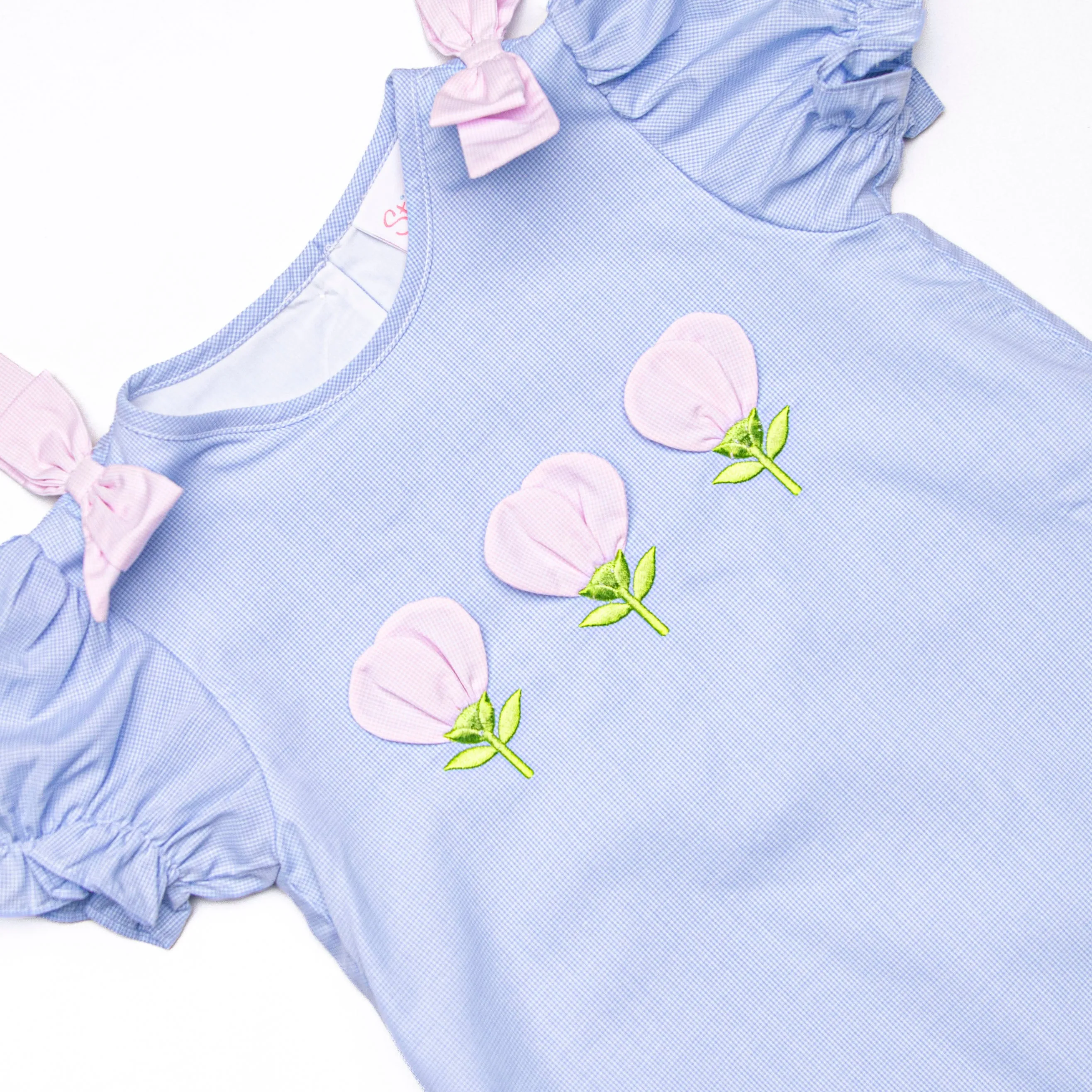 Blooming Love Applique Dress, Blue