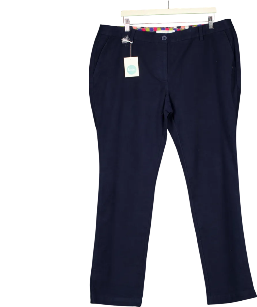 Boden Blue Cotton Straight Leg Trousers UK 20