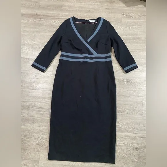 Boden Dress Nellie Ponte Knit Bodycon Lined 3/4 Sleeve Career Work Size 10R