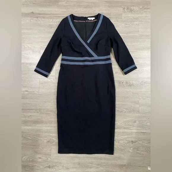 Boden Dress Nellie Ponte Knit Bodycon Lined 3/4 Sleeve Career Work Size 10R