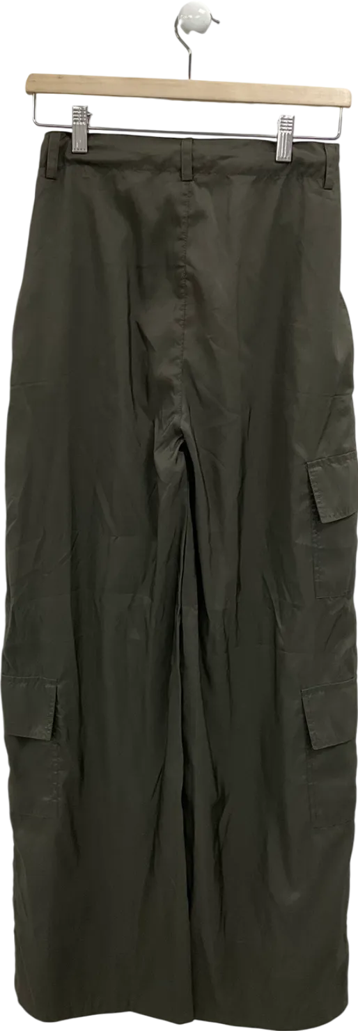 boohoo Green Shell Cargo Straight Leg Trousers UK 6