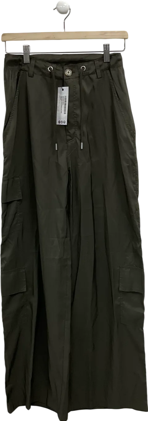 boohoo Green Shell Cargo Straight Leg Trousers UK 6