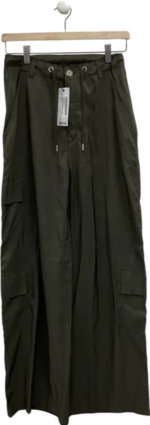 boohoo Green Shell Cargo Straight Leg Trousers UK 6