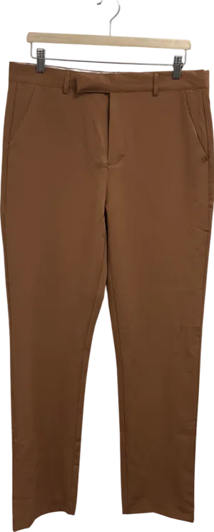 boohooMan Brown Straight Leg Trouser W34