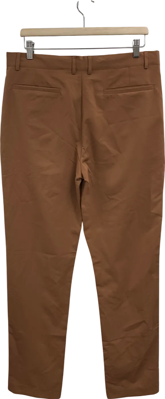 boohooMan Brown Straight Leg Trouser W34