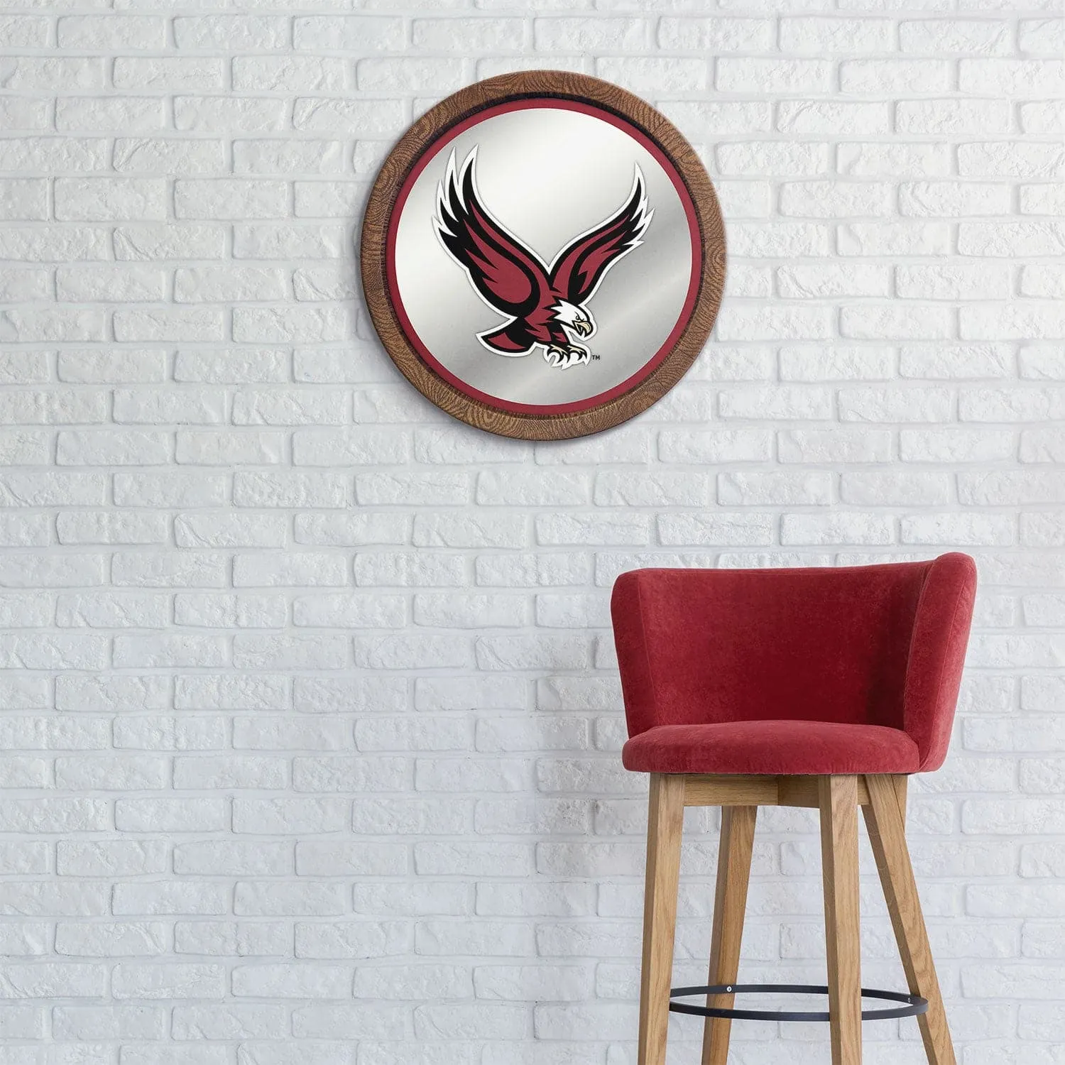 Boston College Eagles: Eagle - "Faux" Barrel Top Mirrored Wall Sign
