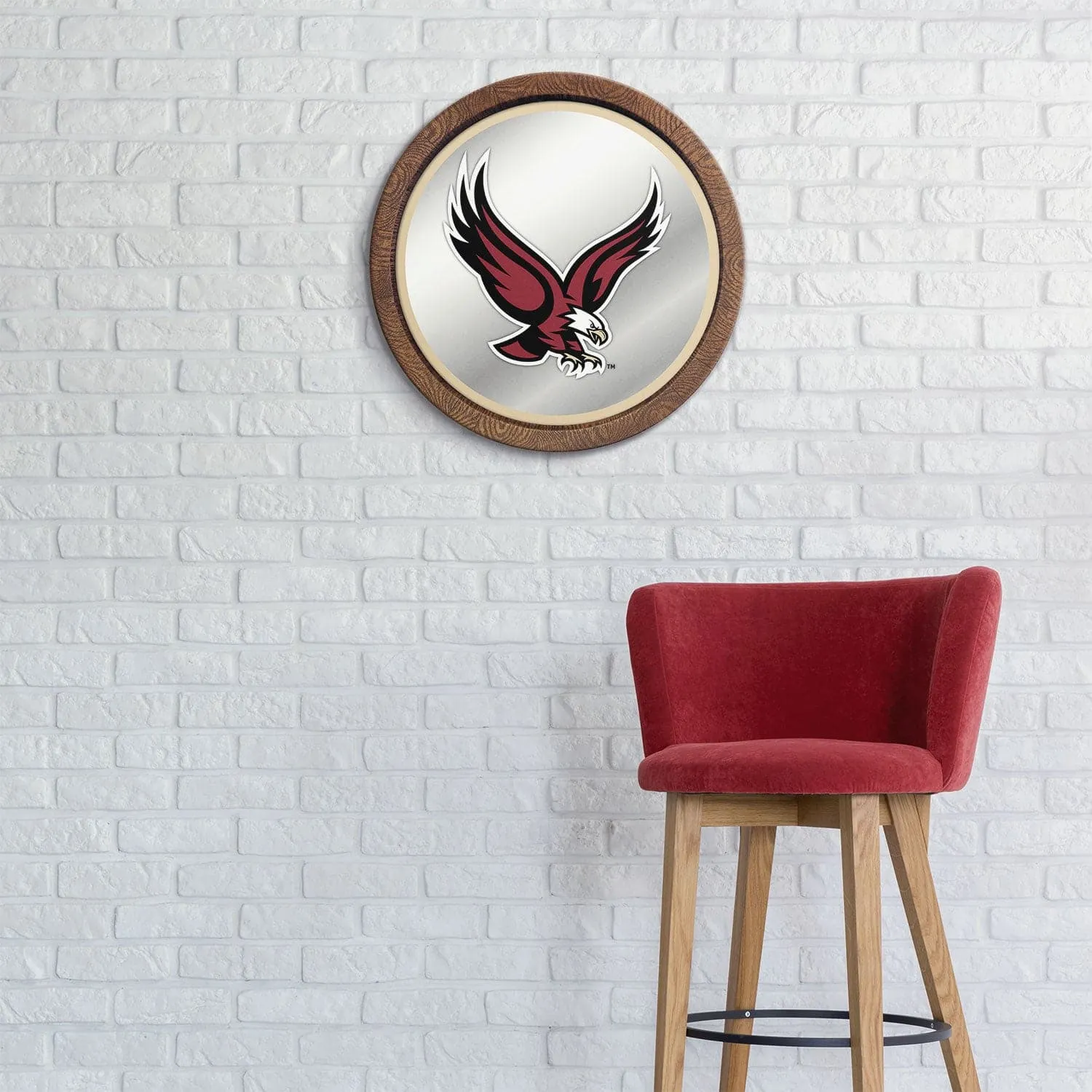 Boston College Eagles: Eagle - "Faux" Barrel Top Mirrored Wall Sign