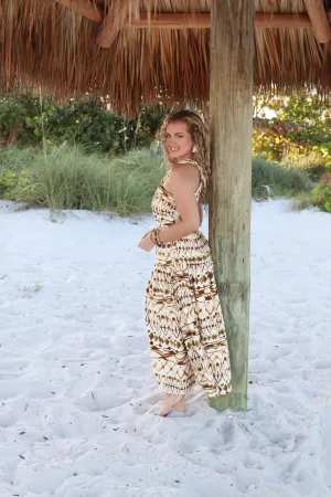 Brown & Ivory Hidden Gem Midi Dress