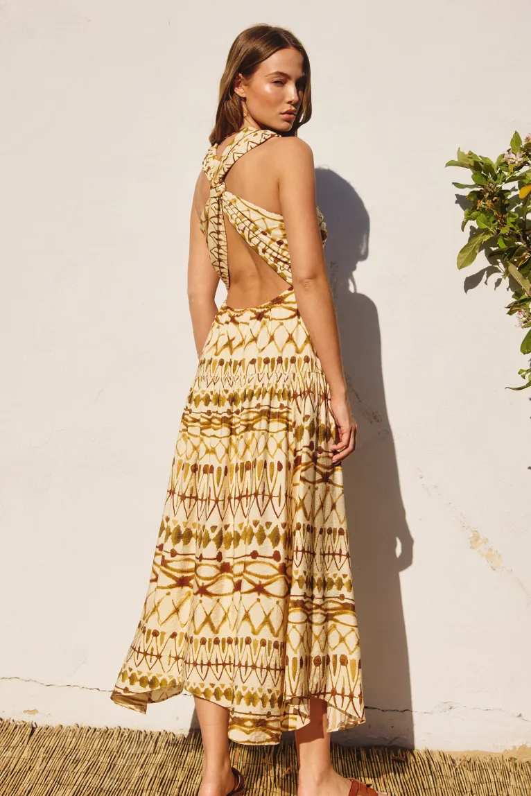 Brown & Ivory Hidden Gem Midi Dress