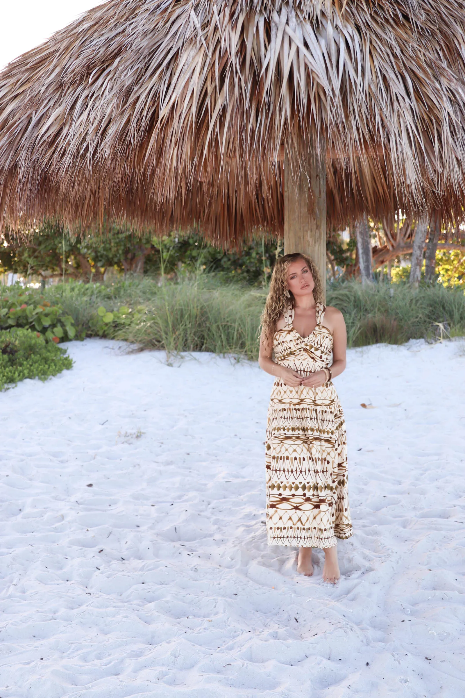 Brown & Ivory Hidden Gem Midi Dress