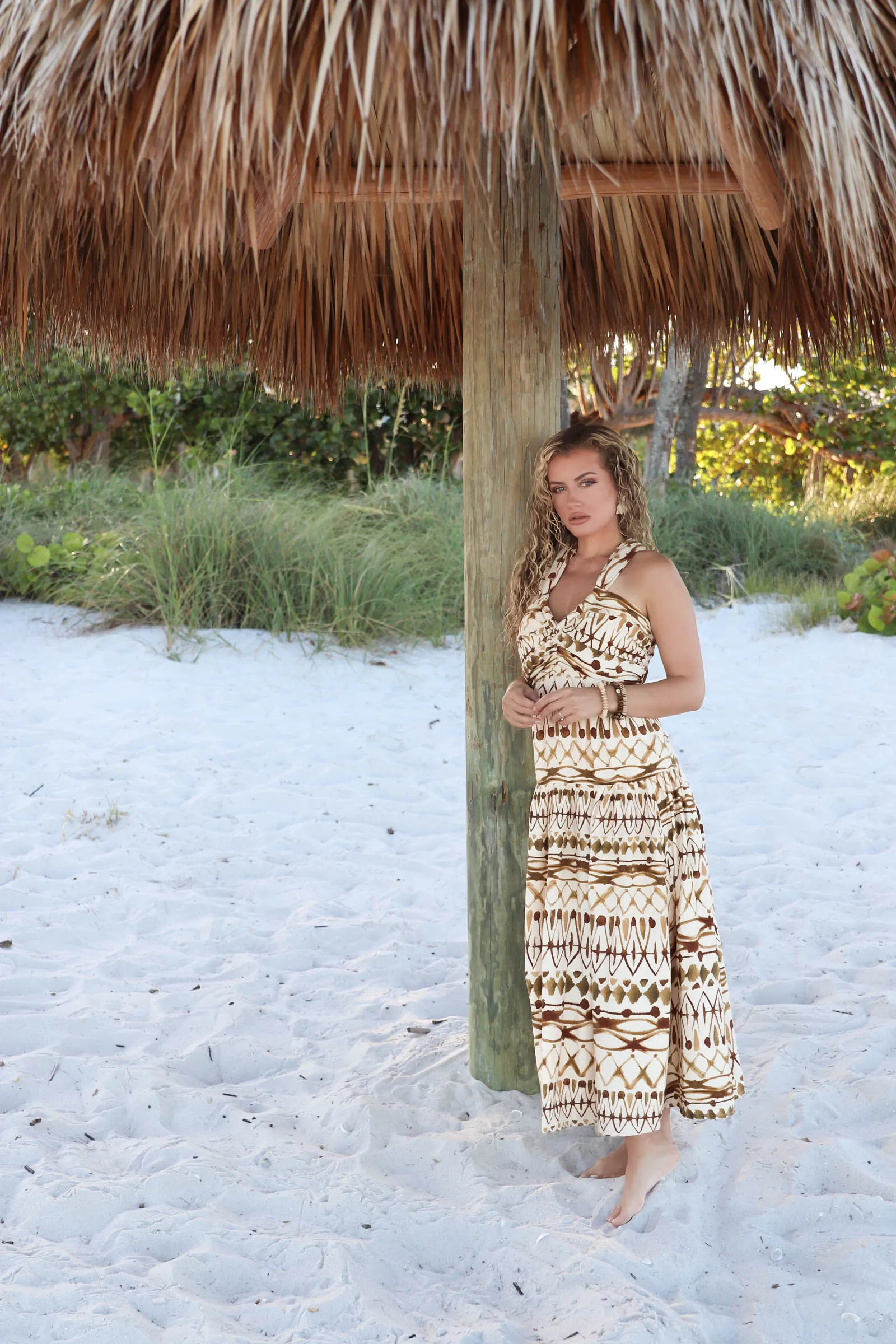 Brown & Ivory Hidden Gem Midi Dress