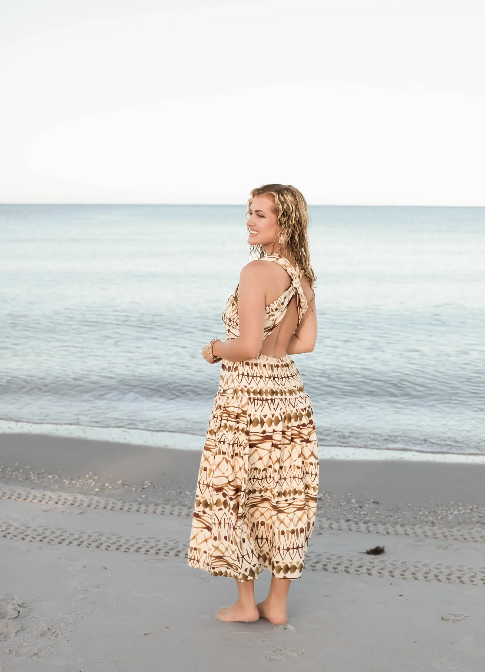 Brown & Ivory Hidden Gem Midi Dress