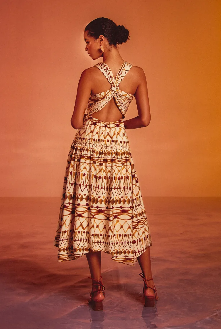 Brown & Ivory Hidden Gem Midi Dress
