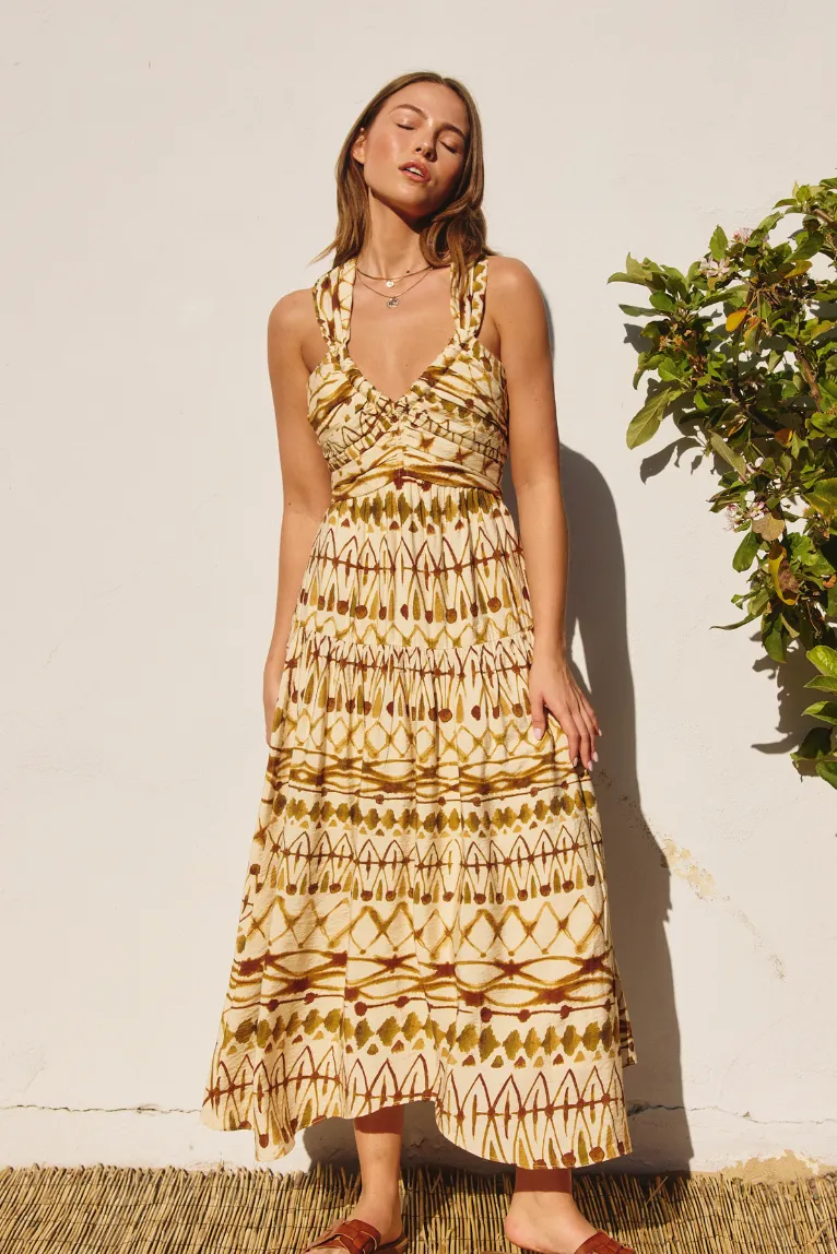 Brown & Ivory Hidden Gem Midi Dress