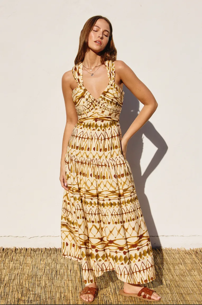 Brown & Ivory Hidden Gem Midi Dress