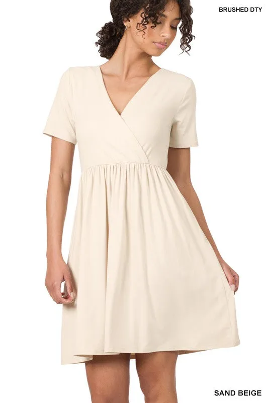 Brushed Buttery Soft Surplice Dress