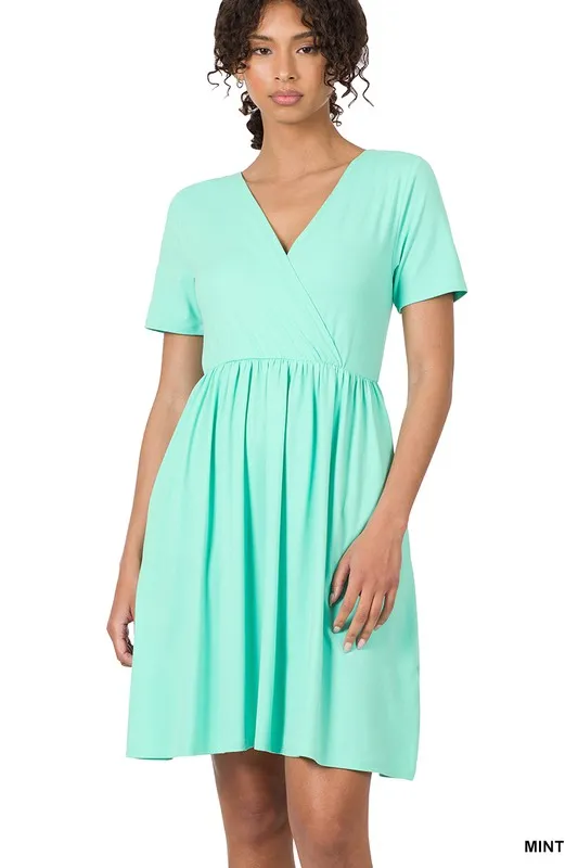Brushed Buttery Soft Surplice Dress