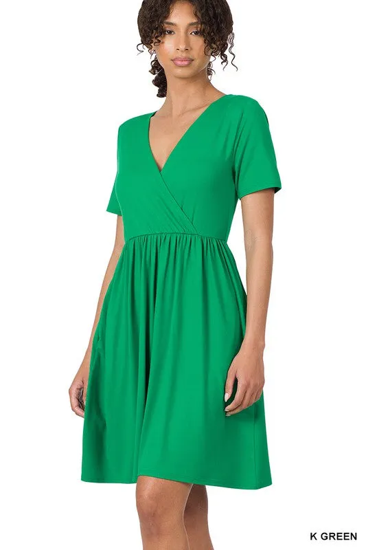 Brushed Buttery Soft Surplice Dress