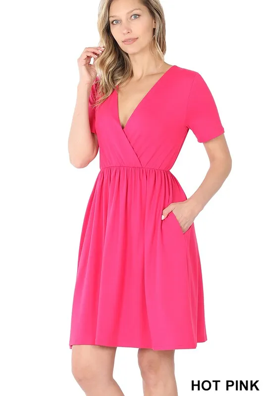 Brushed Buttery Soft Surplice Dress