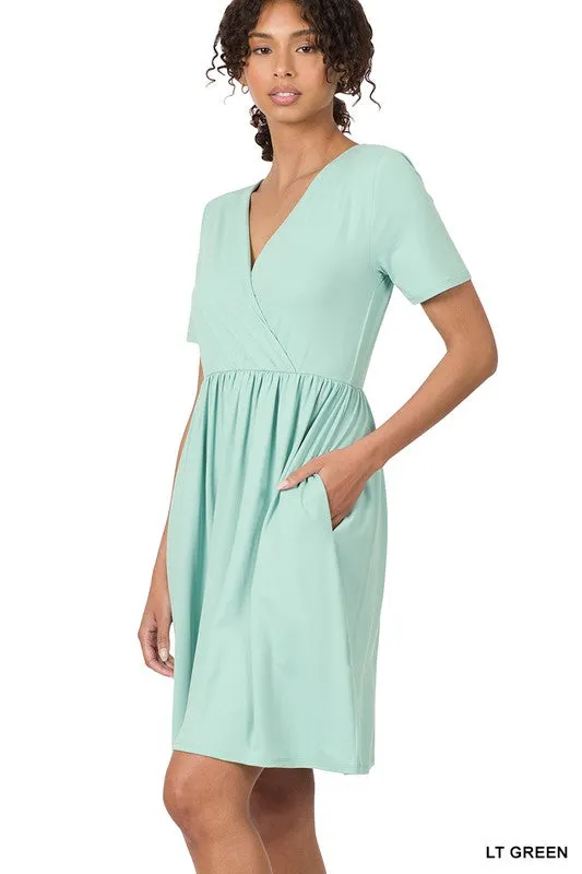 Brushed Buttery Soft Surplice Dress