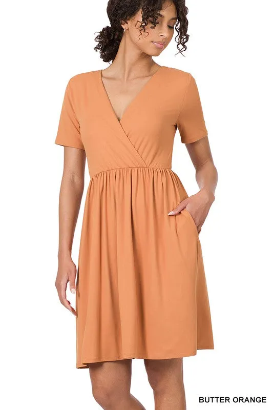 Brushed Buttery Soft Surplice Dress