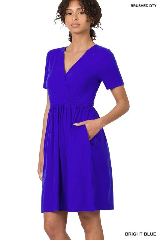 Brushed Buttery Soft Surplice Dress
