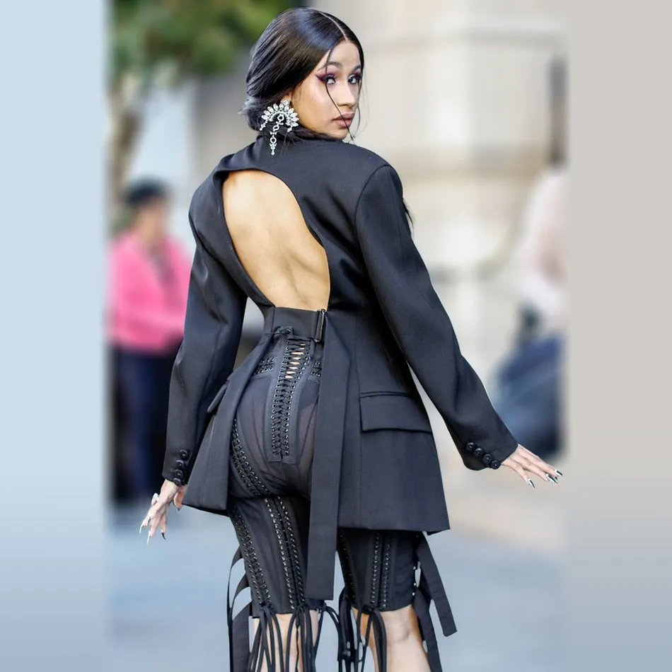 Buckle V Neck Outwear Sexy Pants