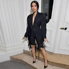 Buckle V Neck Outwear Sexy Pants